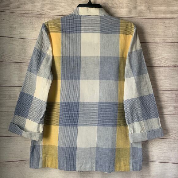 Vintage Country Suburbans Plaid Lightweight Blazer Shirt Blue Sweater Size 12 - Picture 2 of 16